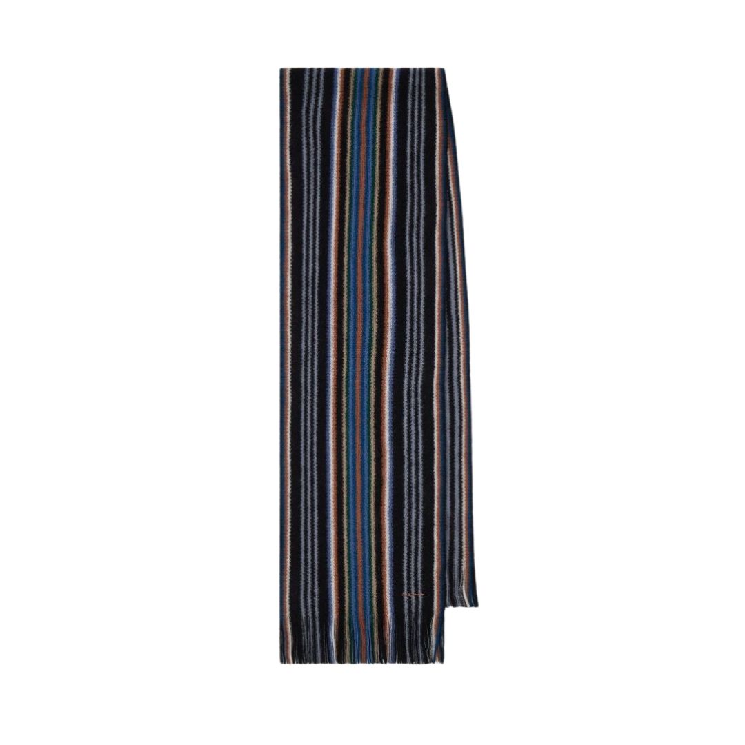 Paul Smith Multistripe Merino Wool Scarf - Black