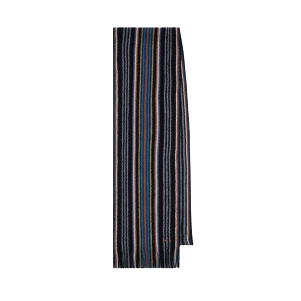 Paul Smith Multistripe Merino Wool Scarf - Black