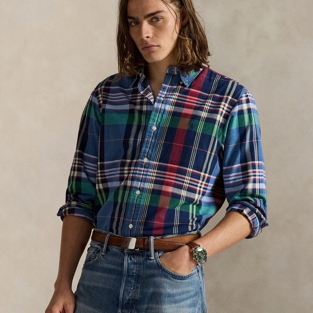Polo Ralph Lauren Custom Fit Plaid Oxford Shirt - MULTI - Galvin for Men Polo Ralph Lauren Custom Fit Plaid Oxford Shirt - MULTI - Galvin for Men