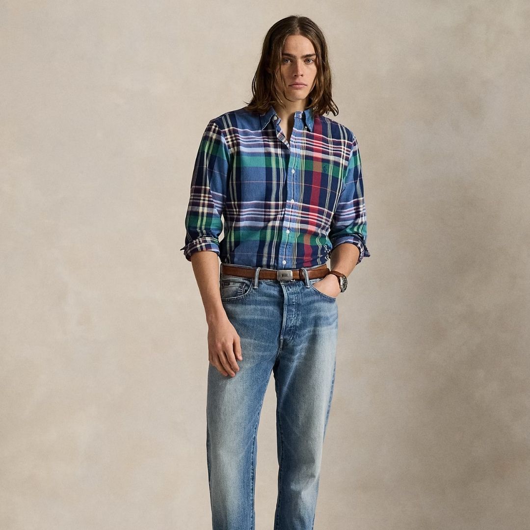 Polo Ralph Lauren Custom Fit Plaid Oxford Shirt - MULTI