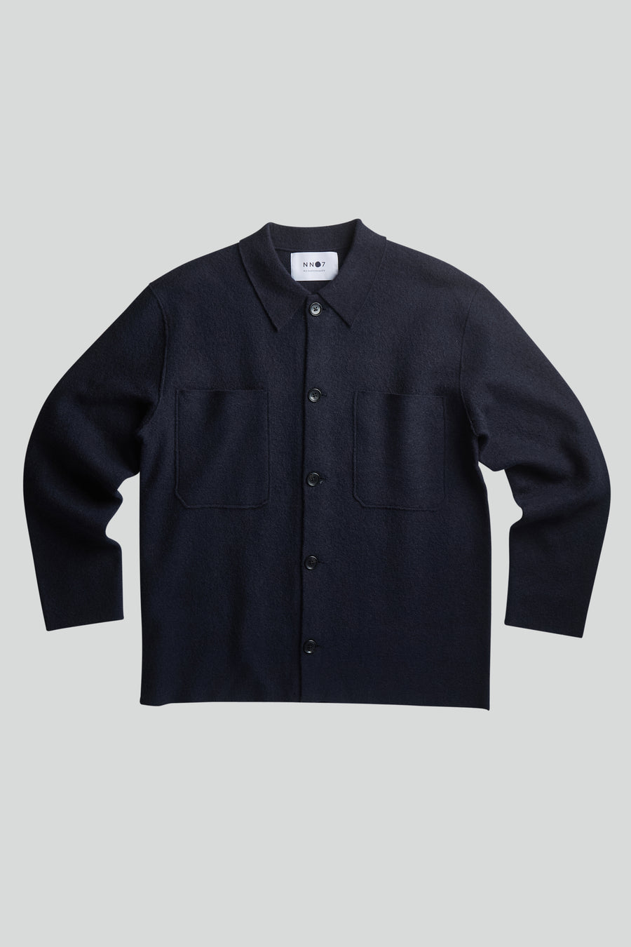 NN07 Jonas Merino Wool Hybrid Overshirt – Navy