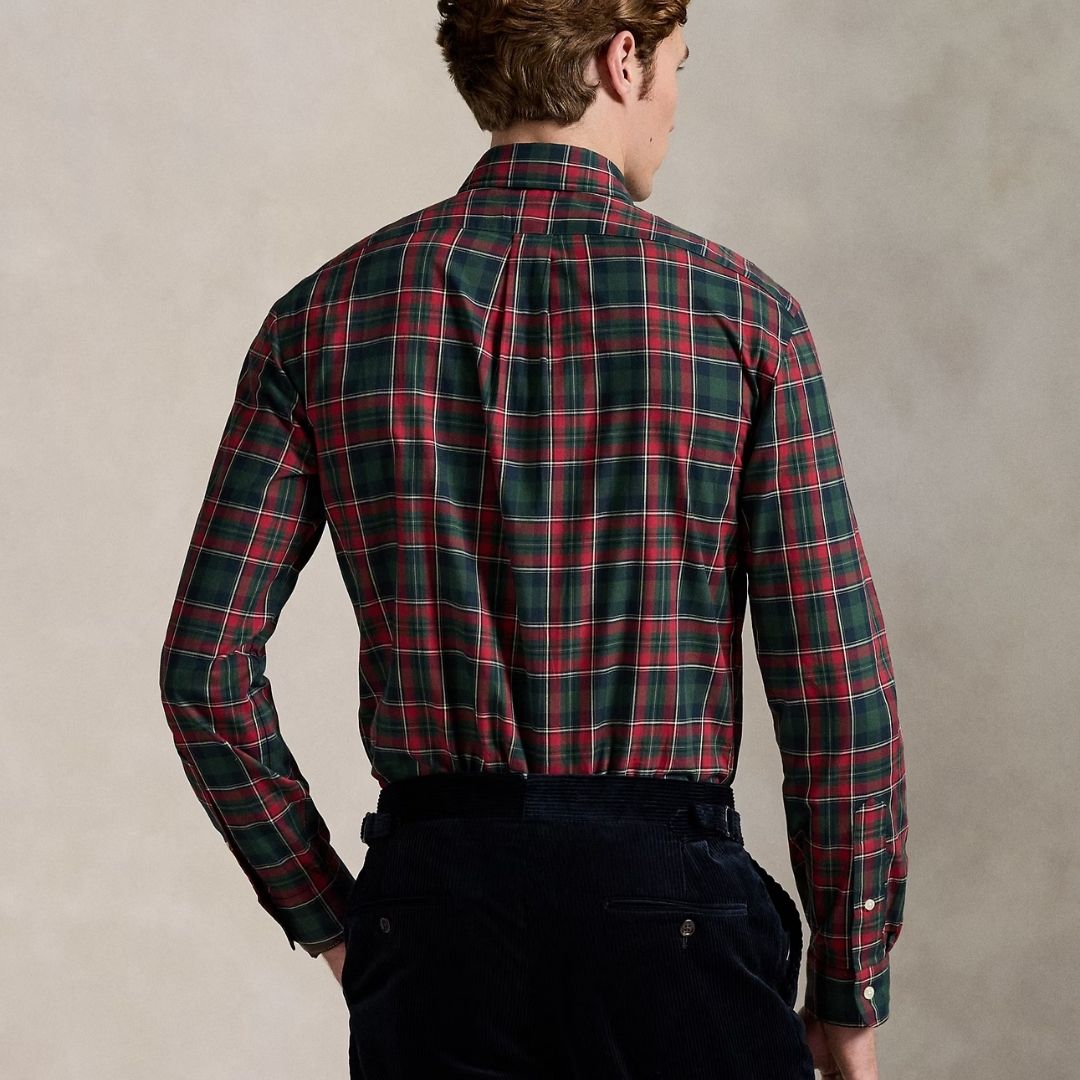 Polo Ralph Lauren Custom Fit Plaid Twill Shirt - Red/Green