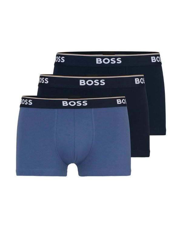 Boss Logo Waistband Stretch Cotton Trunks 3 Pack - Multi