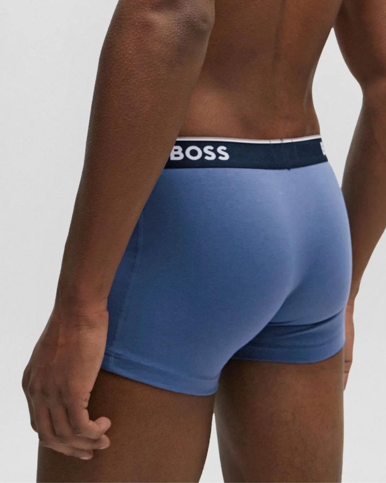 Boss Logo Waistband Stretch Cotton Trunks 3 Pack - Multi