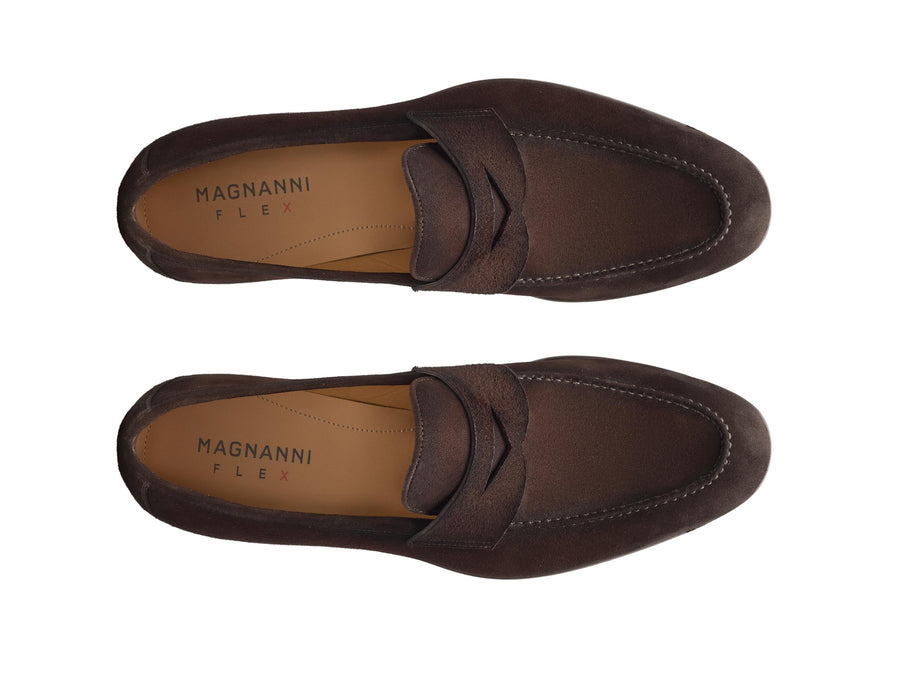 Magnanni Diezma II Suede Penny Loafer - Brown