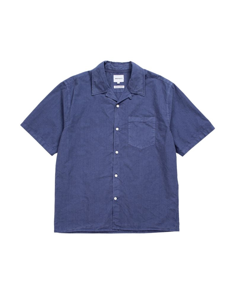 Norse Projects Carsten Cotton Tercel Shirt - Blue