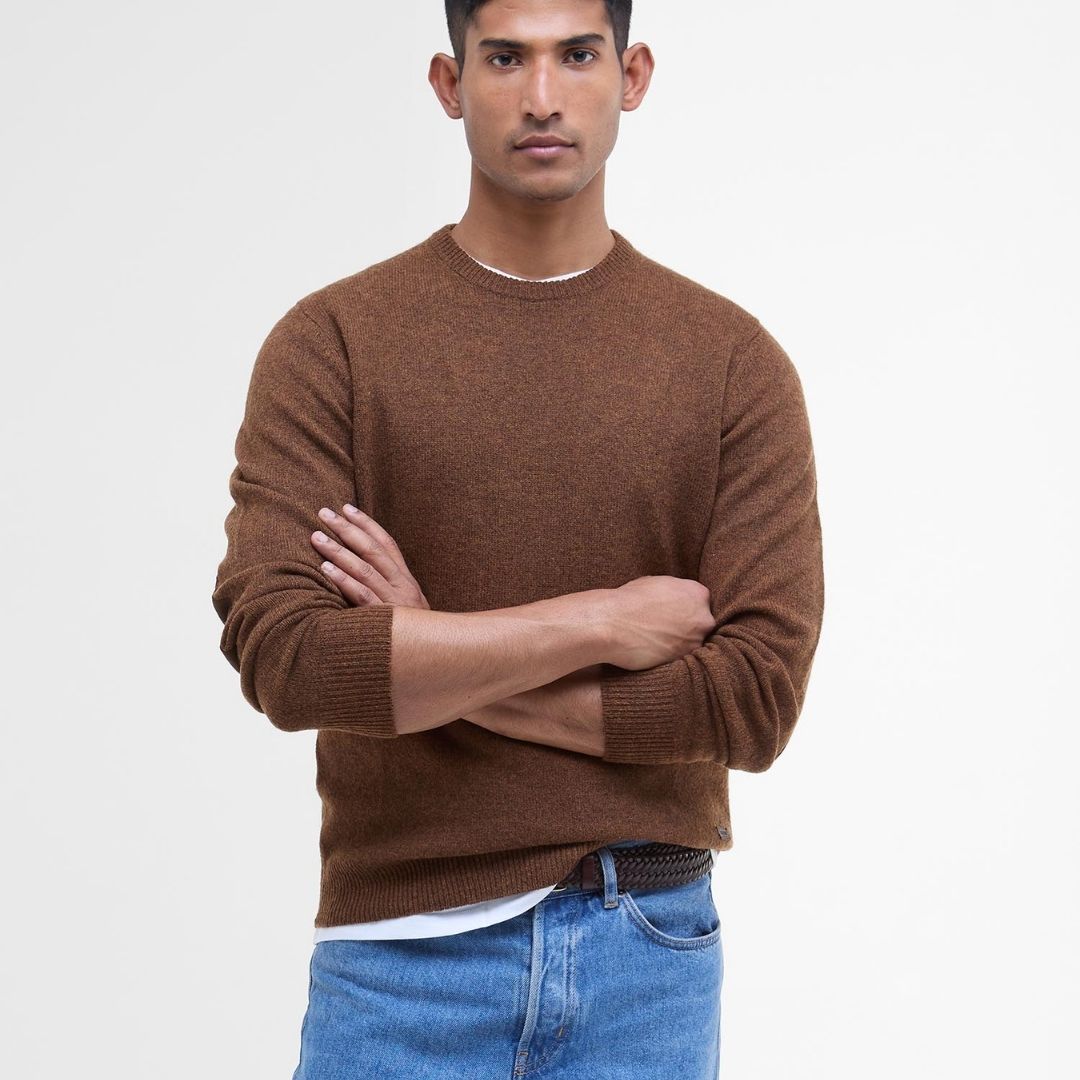 Barbour Essential Crew-Neck Jumper - Brown