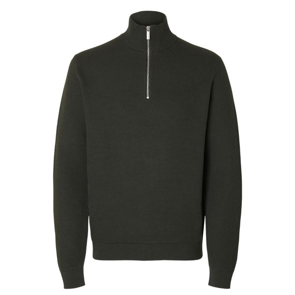 Selected Homme Half Zip Jumper - Green