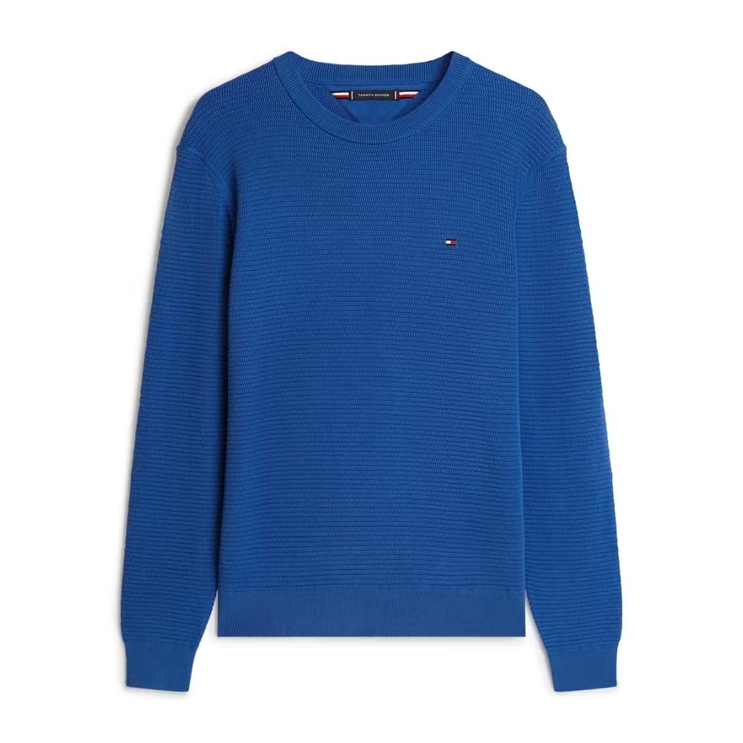 Tommy Hilfiger Seasonal Structure Crew Neck Knit - Blue
