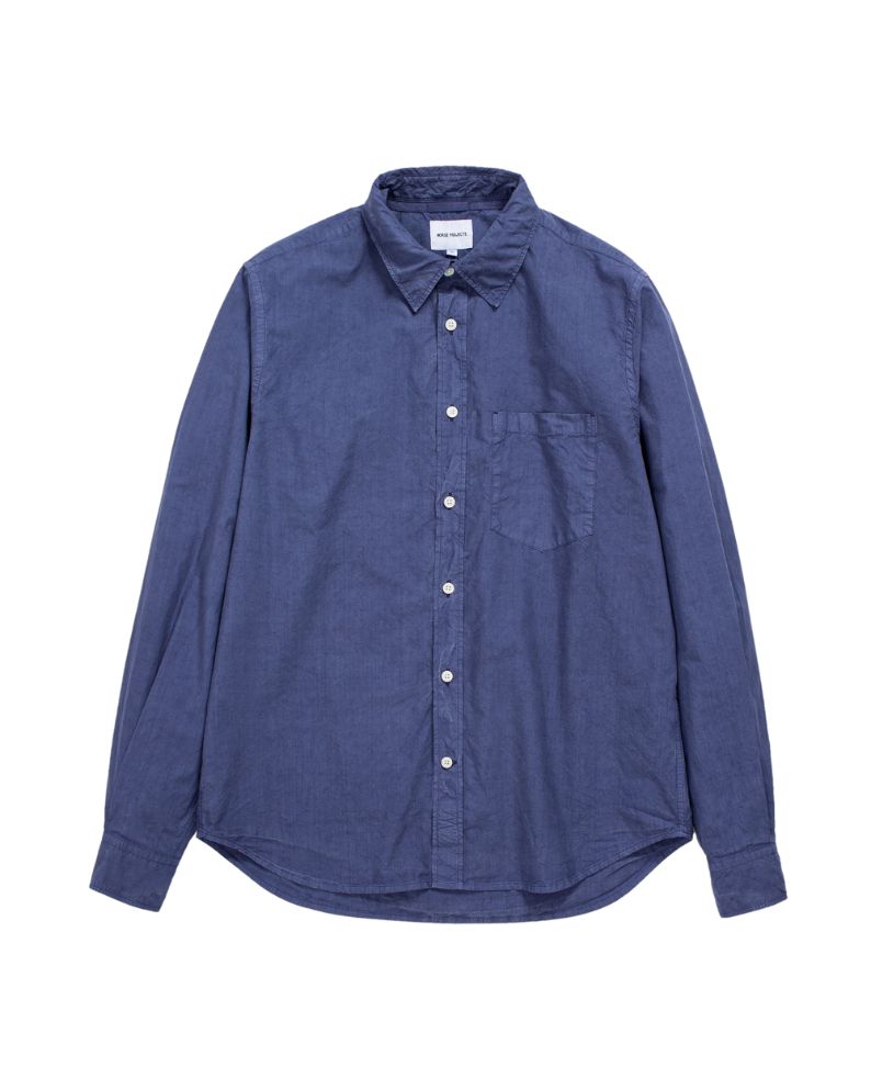 Norse Projects Osvald Cotton Tencel Shirt - Blue