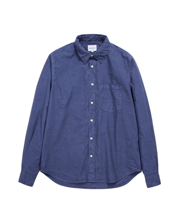 Norse Projects Osvald Cotton Tercel Shirt - Blue
