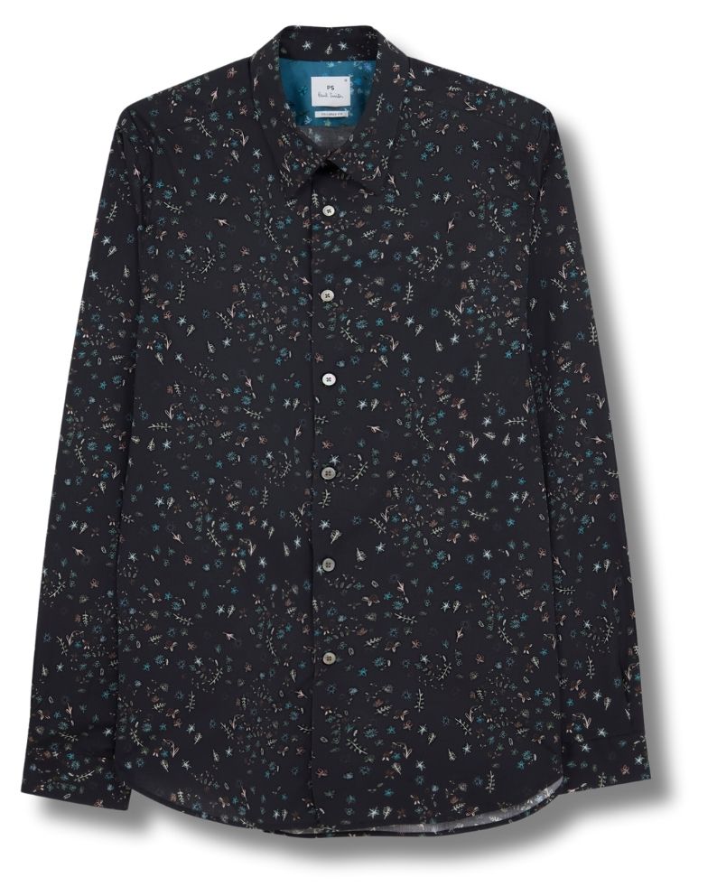 Paul Smith Tailored Fit Shirt Print - navy