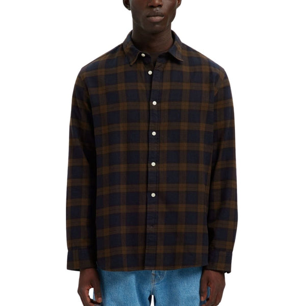 Selected Homme Regular Fit Check Shirt - Brown