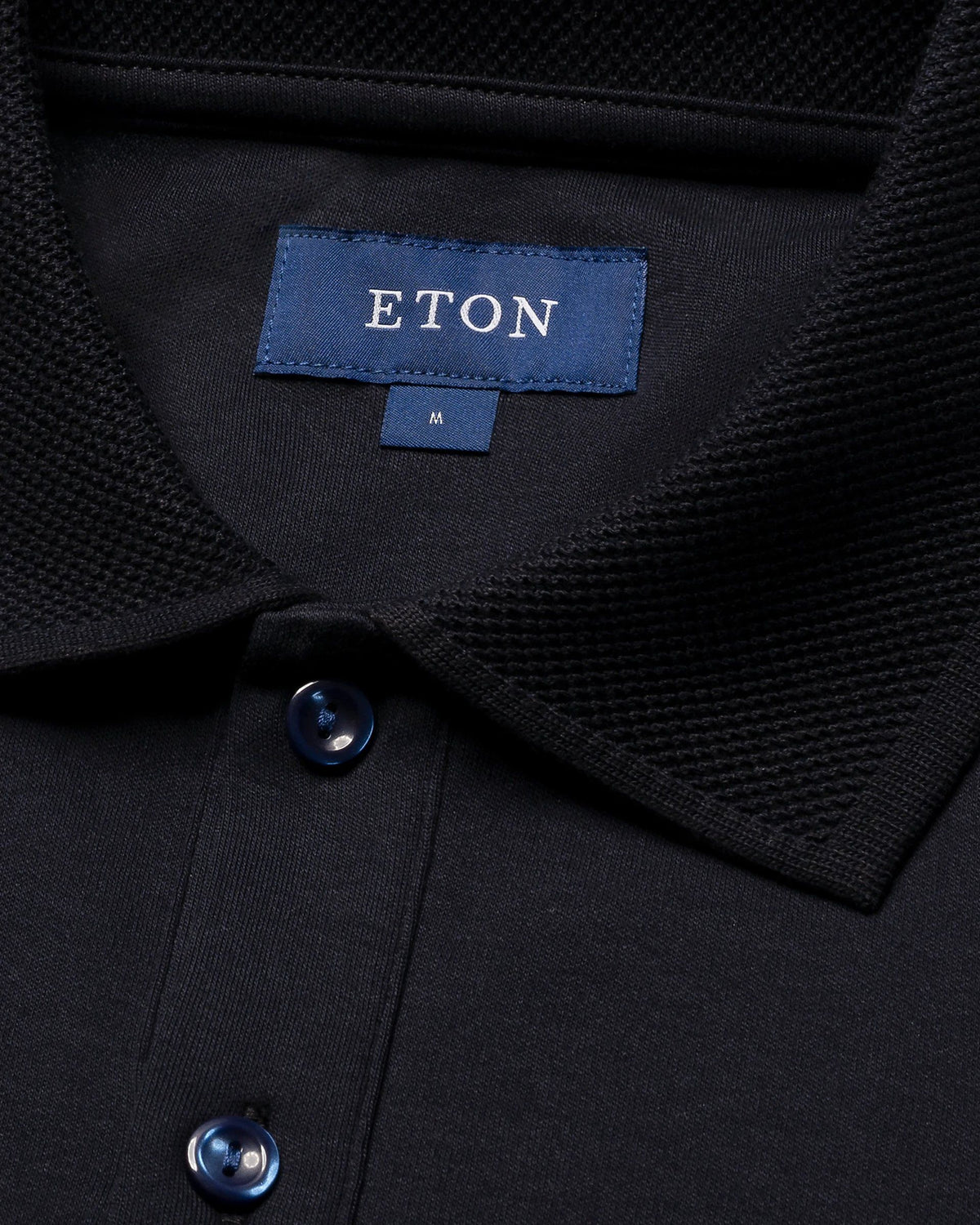 Eton Navy blue Interlock Polo Shirt  - Navy
