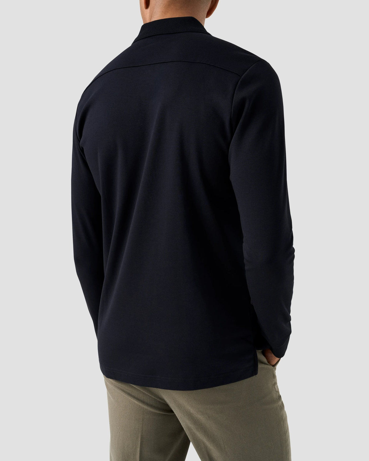Eton Navy blue Interlock Polo Shirt  - Navy