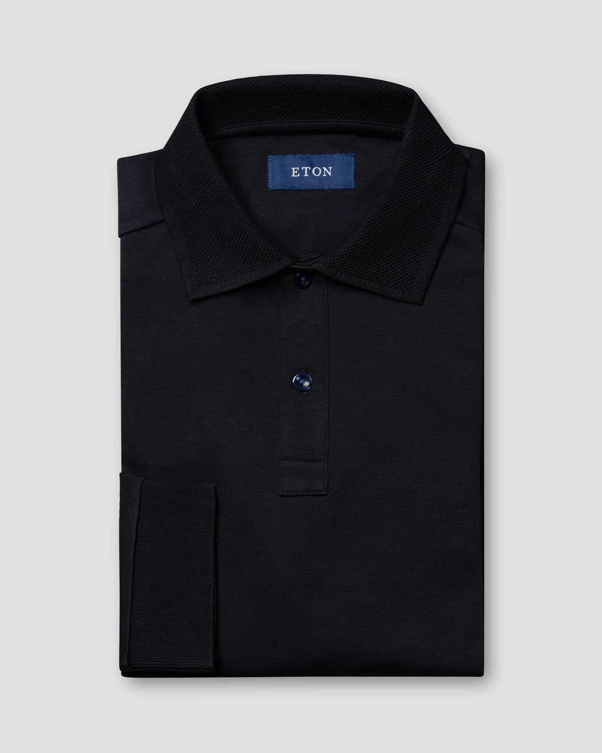 Eton Navy blue Interlock Polo Shirt  - Navy