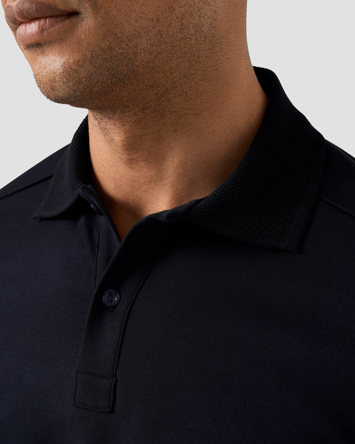 Eton Navy blue Interlock Polo Shirt  - Navy