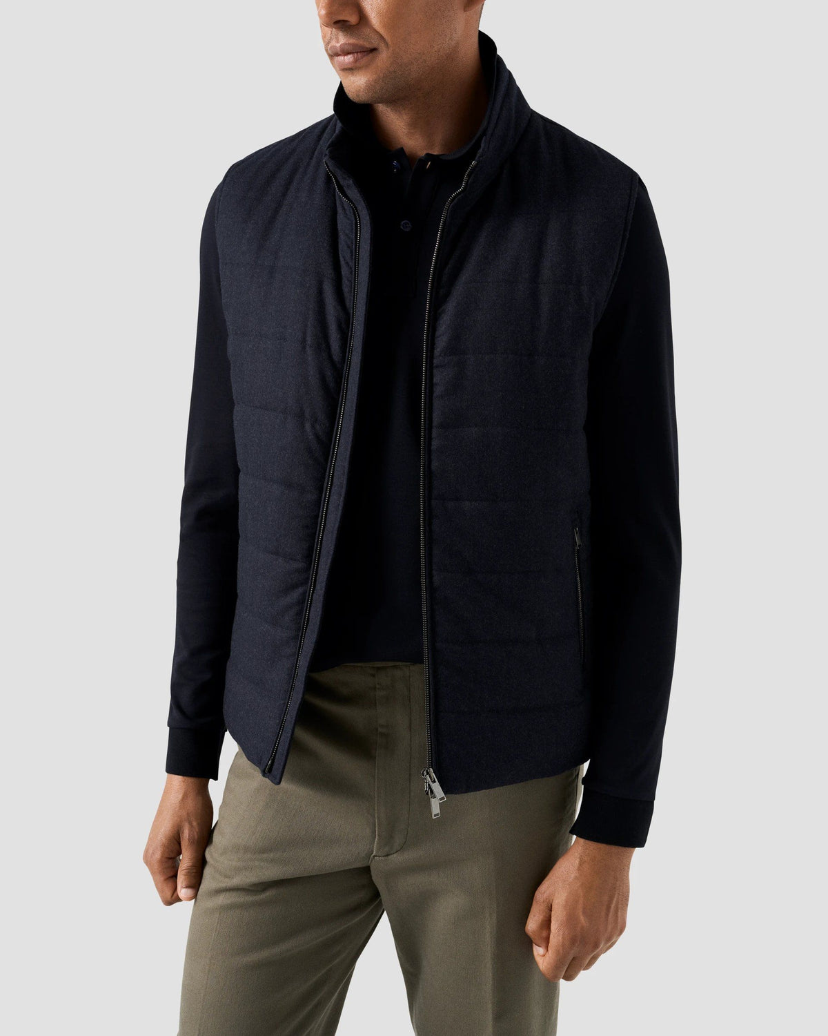 Eton Navy blue Interlock Polo Shirt  - Navy