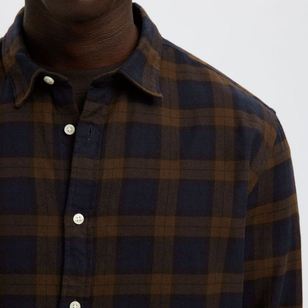Selected Homme Regular Fit Check Shirt - Brown
