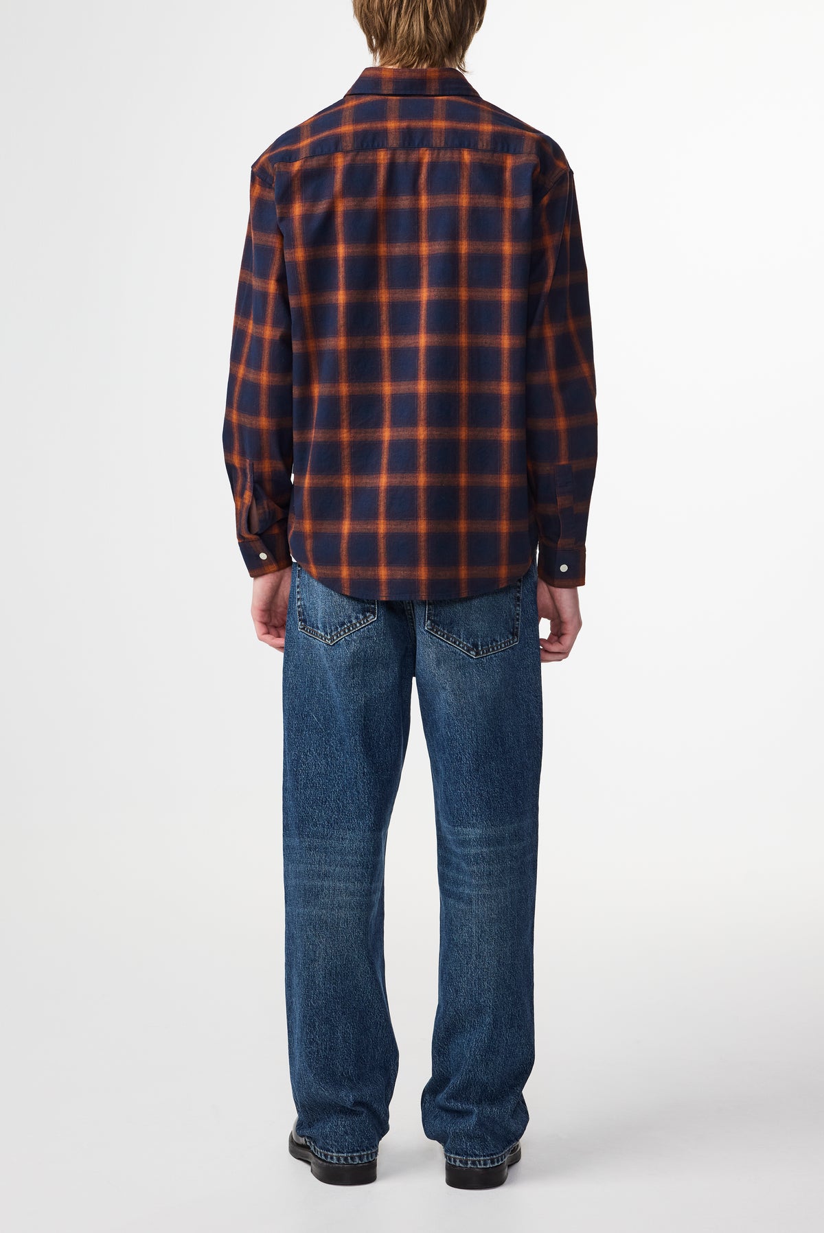 NN07 Deon Check Shirt - Marine Navy