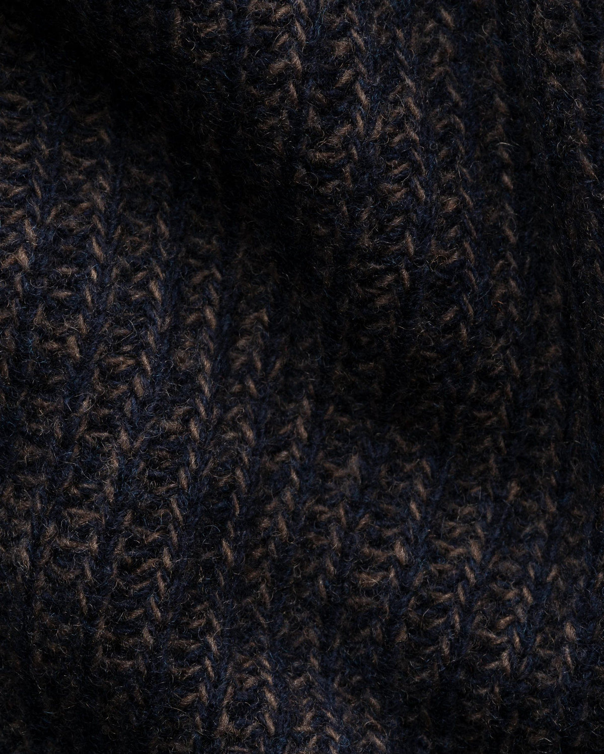 Eton Navy blue Wool Cashmere Mouliné Crew Neck - Navy