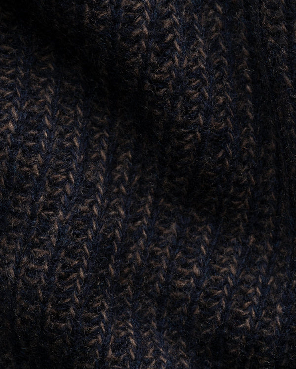 Eton Wool-Cashmere Mouliné Crew-Neck Jumper – Navy