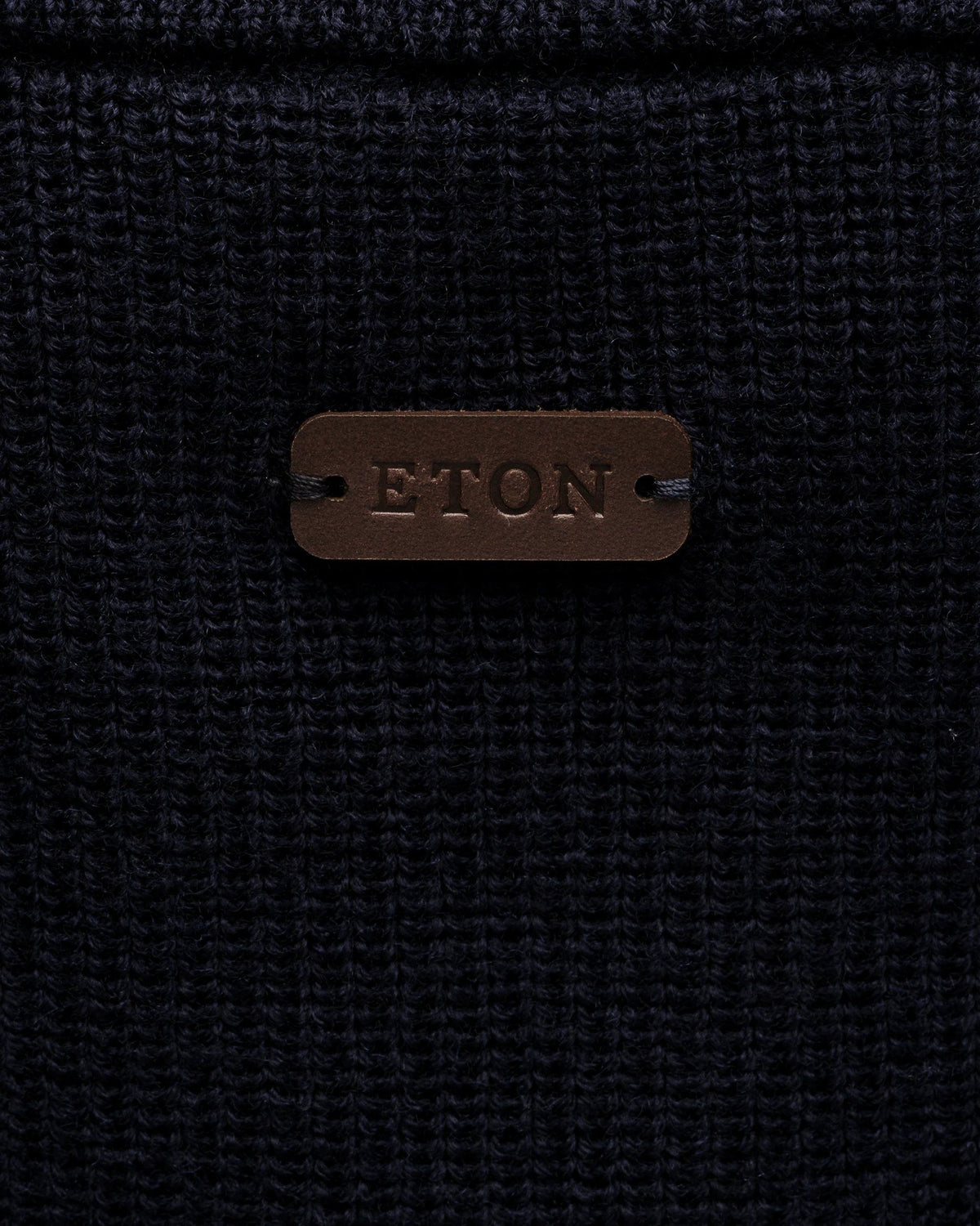 Eton Navy blue Merino Full Zip Knit Cardigan - Navy
