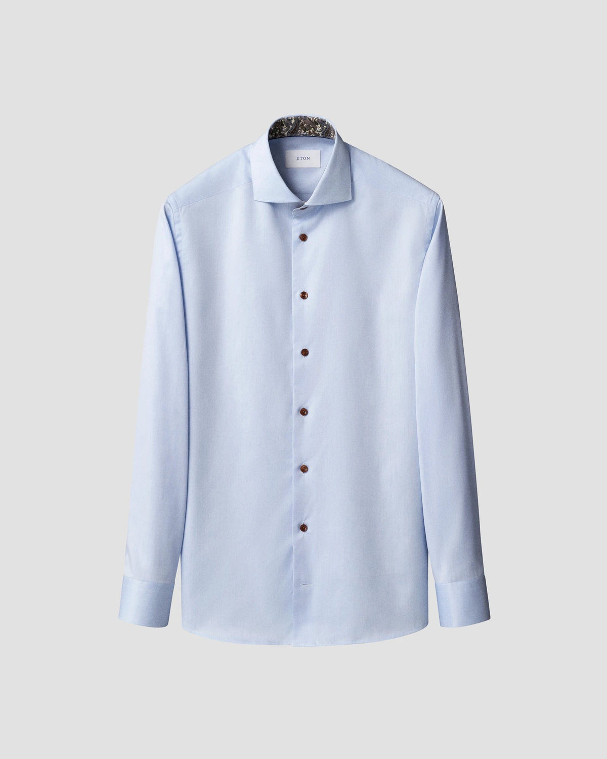 Eton Light blue Paisley Effect Signature Twill Shirt - Blue