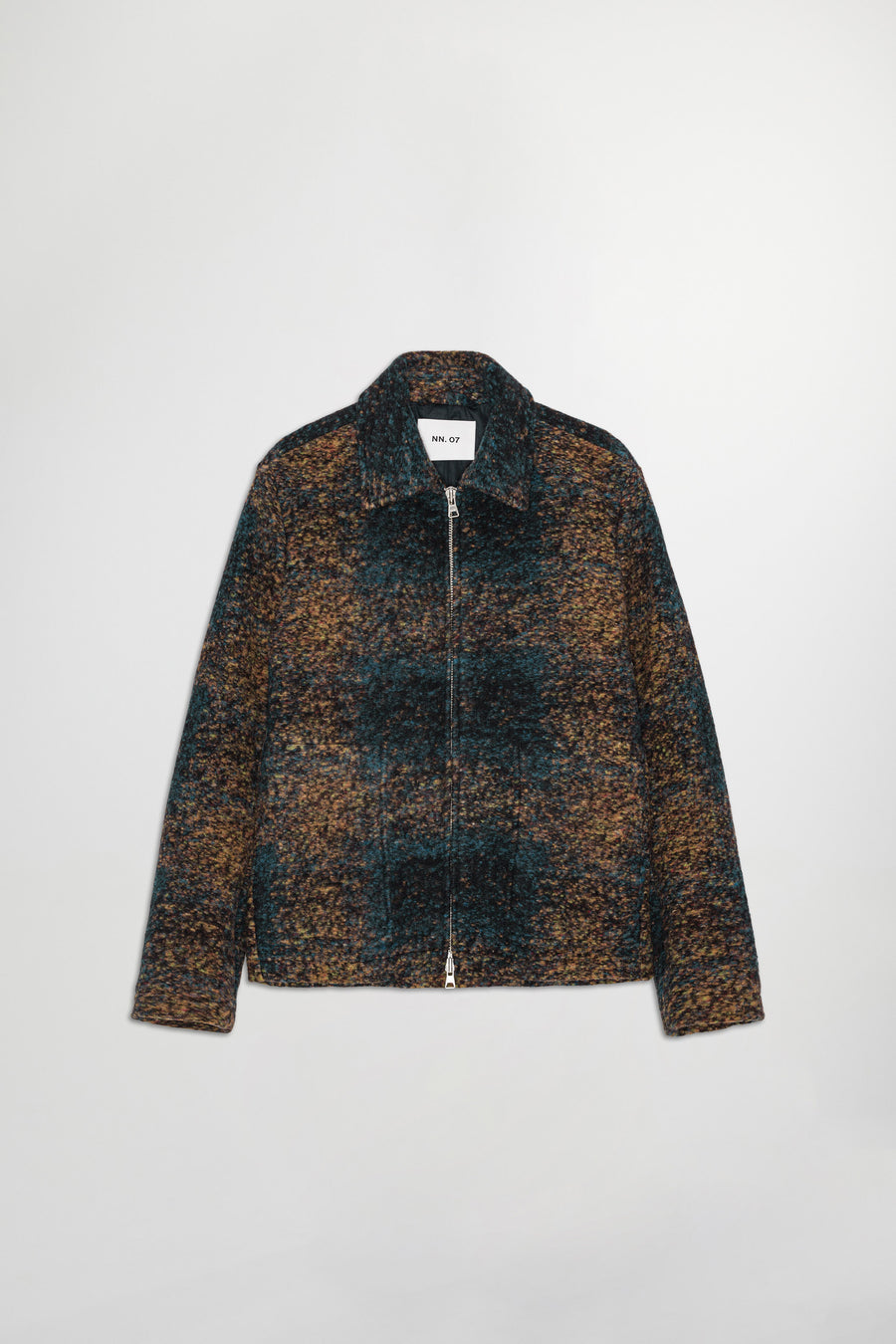 NN07 Gael Wool-Blend Check Jacket – Blue