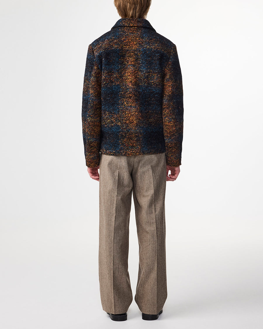 NN07 Gael Wool-Blend Check Jacket – Blue