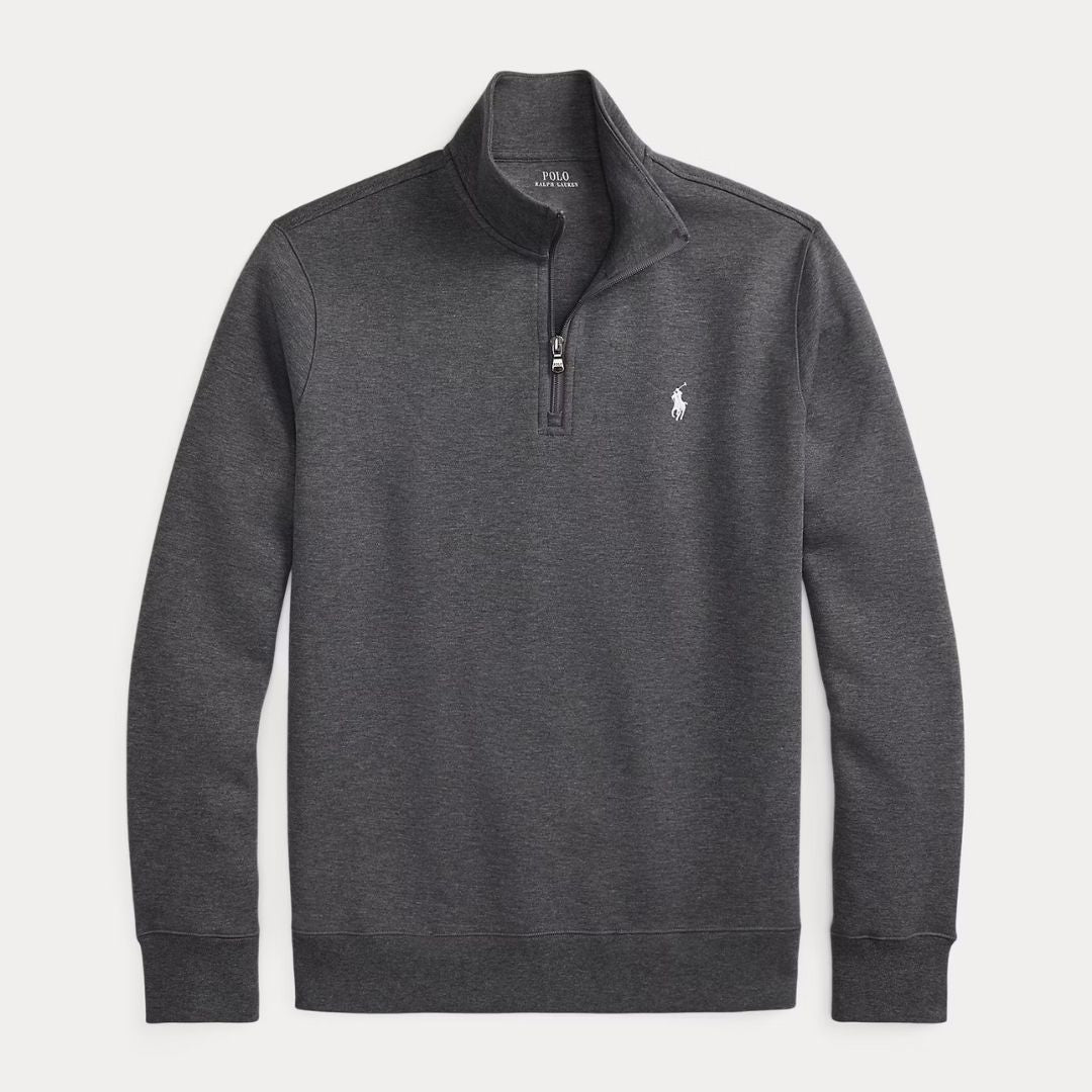Polo Ralph Lauren Double-Knit Quarter-Zip Pullover - Grey
