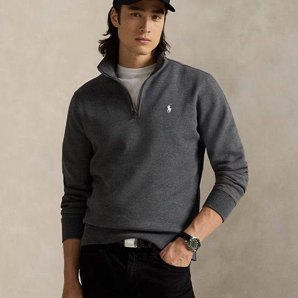 Polo Ralph Lauren Double-Knit Quarter-Zip Pullover - Grey