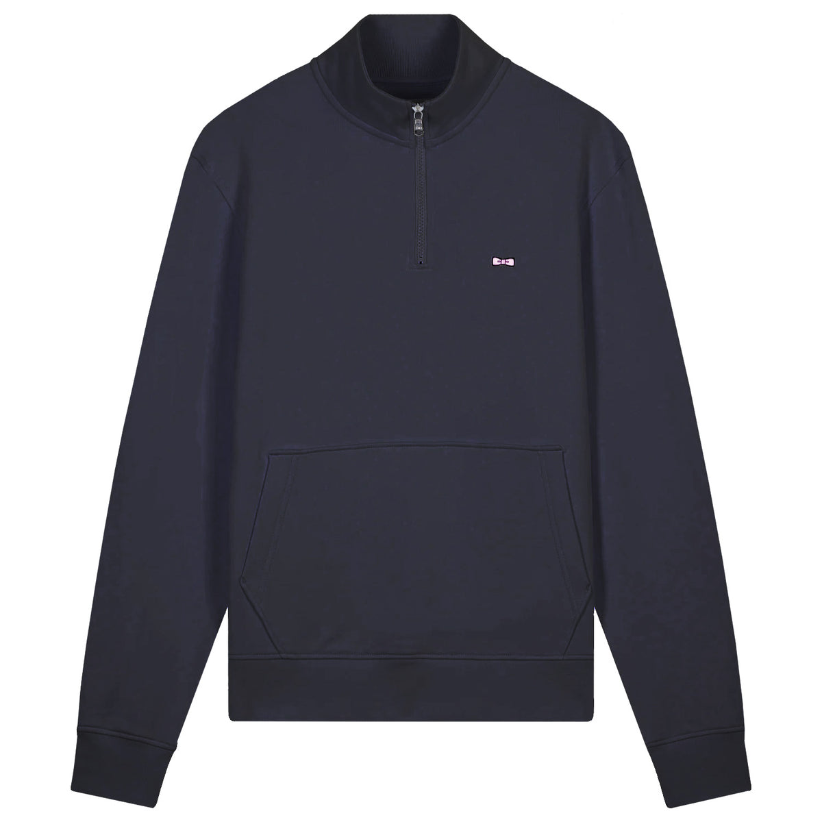 Eden Park Straight-fit white cotton zip-neck sweatshirt - Navy