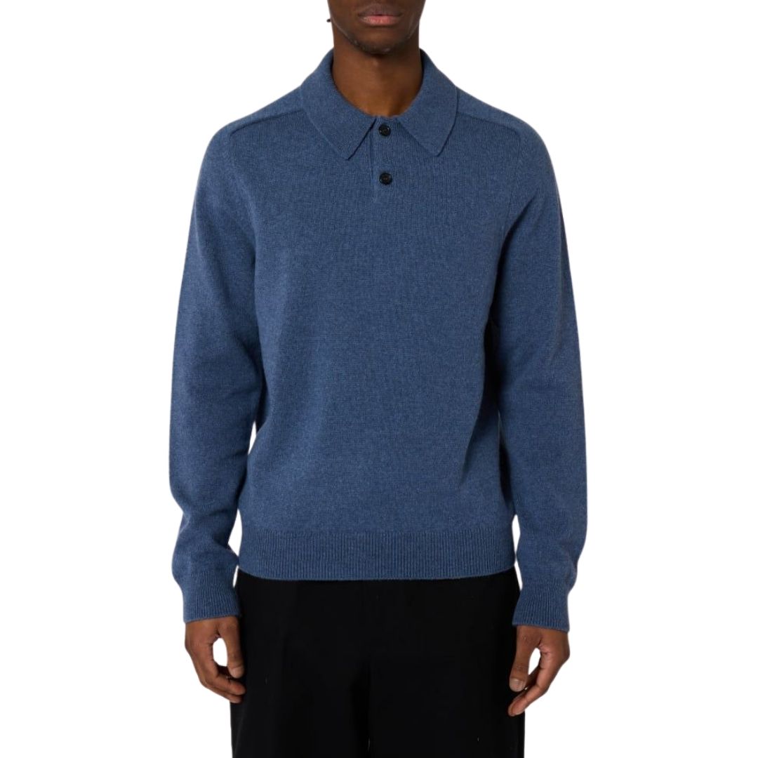 Paul Smith Sweater L/S Polo - Blue