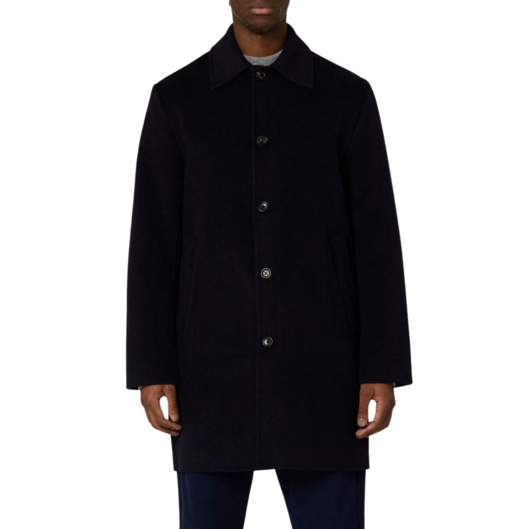 Paul Smith Wool-Blend Long Coat – Navy