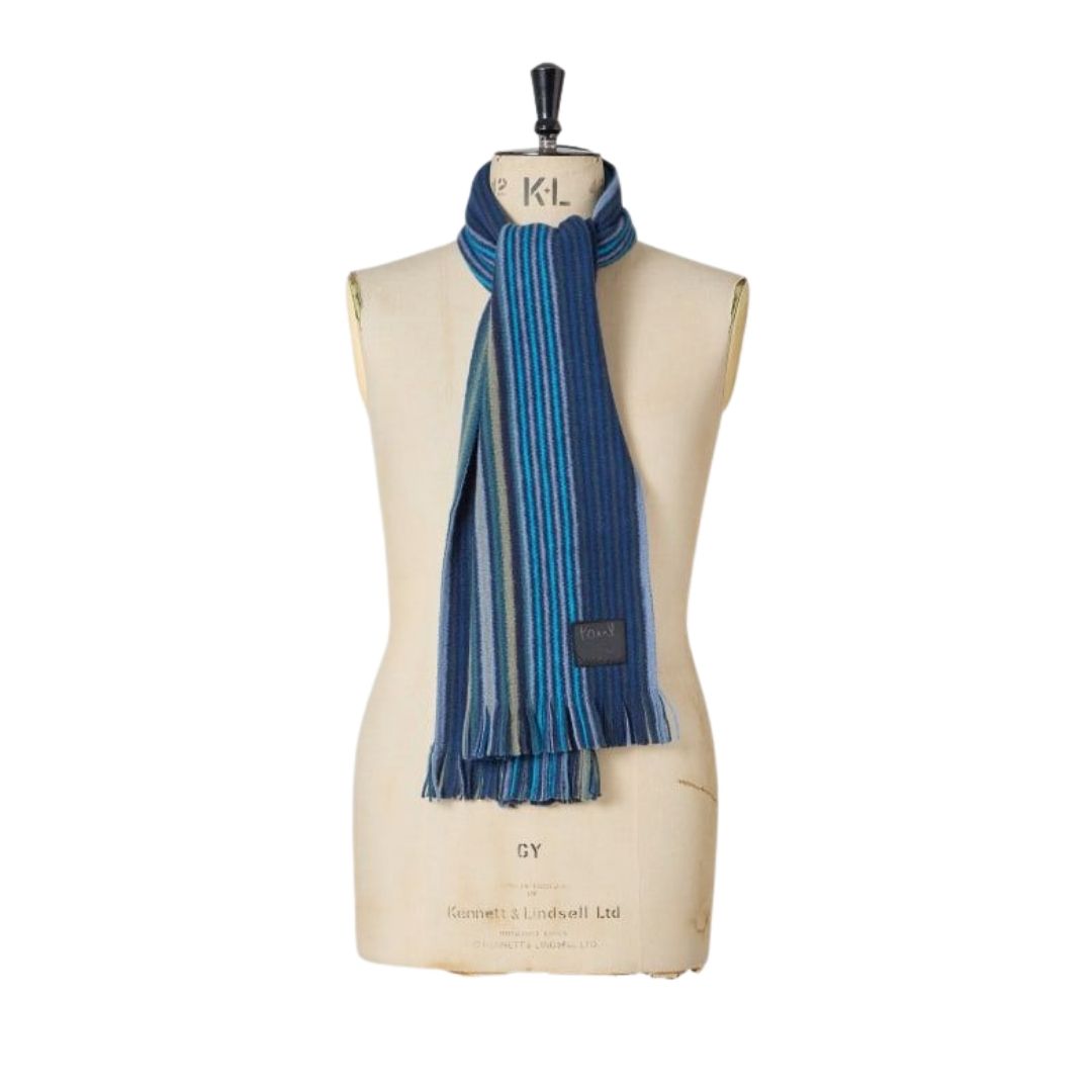 Paul Smith Double-Sided Wool Scarf – Blue