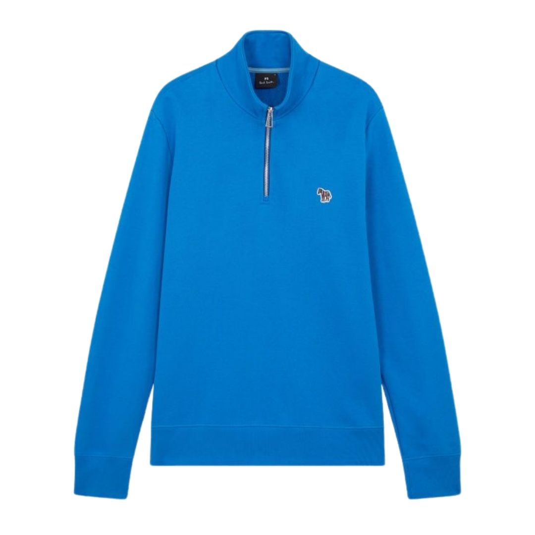 Paul Smith Zebra Zip Neck Sweat - Blue