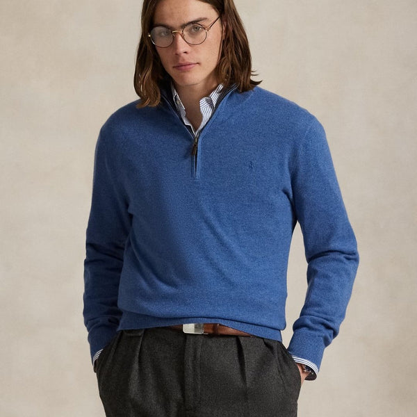 Polo Ralph Lauren Wool Quarter-Zip Jumper - Blue