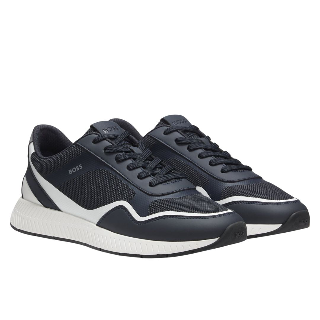 Boss Titanium_Runn_methal Trainers - Dark Blue