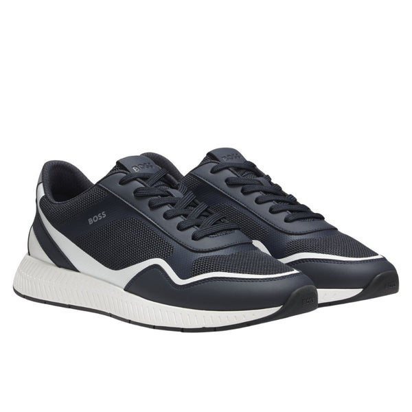 Boss Titanium_Runn_methal Trainers - Dark Blue
