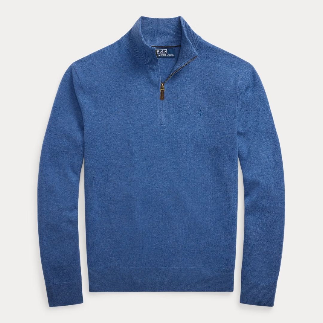 Polo Ralph Lauren Wool Quarter-Zip Jumper - Blue