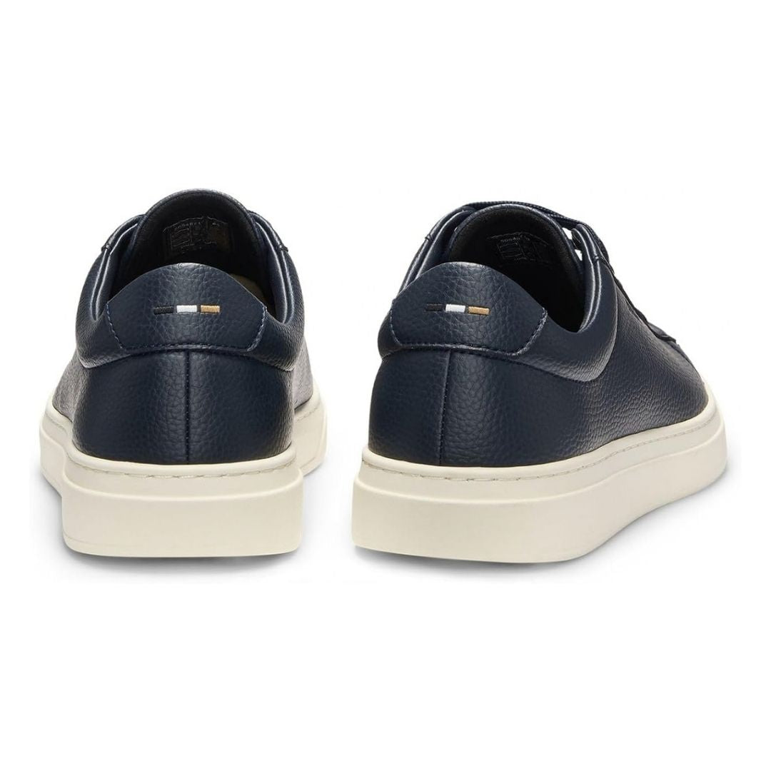 Boss Grained-leather trainers with rubber sole - Blue