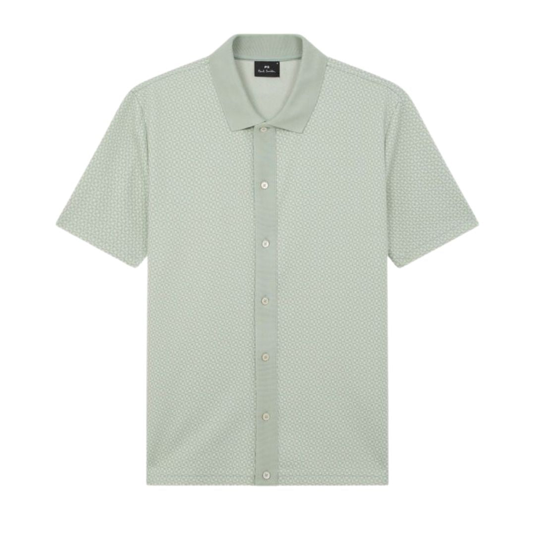 Paul Smith Button Front Polo Shirt -  Green