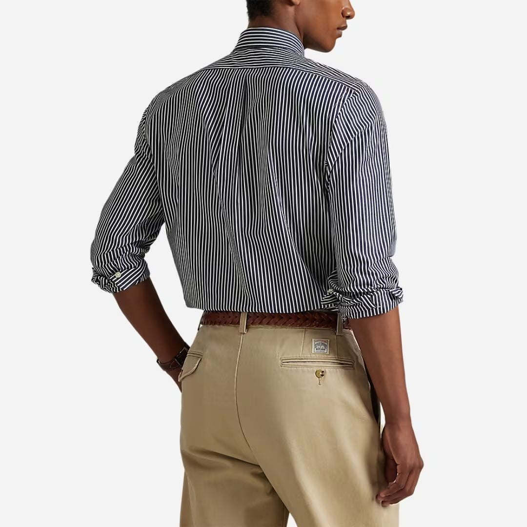 Polo Ralph Lauren Slim Fit Striped stretch Poplin Shirt - Navy