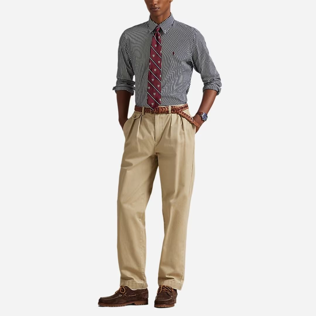 Polo Ralph Lauren Slim Fit Striped stretch Poplin Shirt - Navy