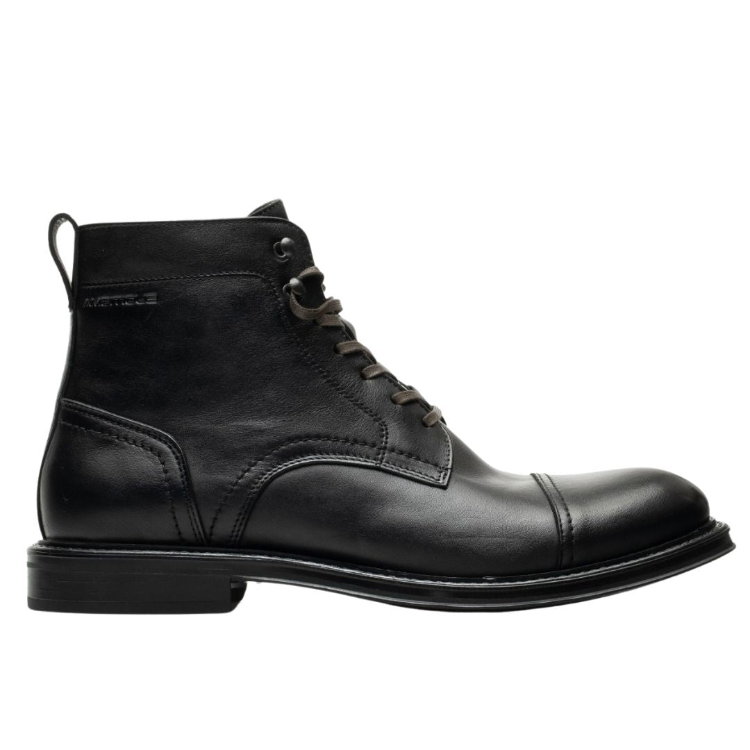 Ambitious Luke Leather Lace-Up Boots – Black