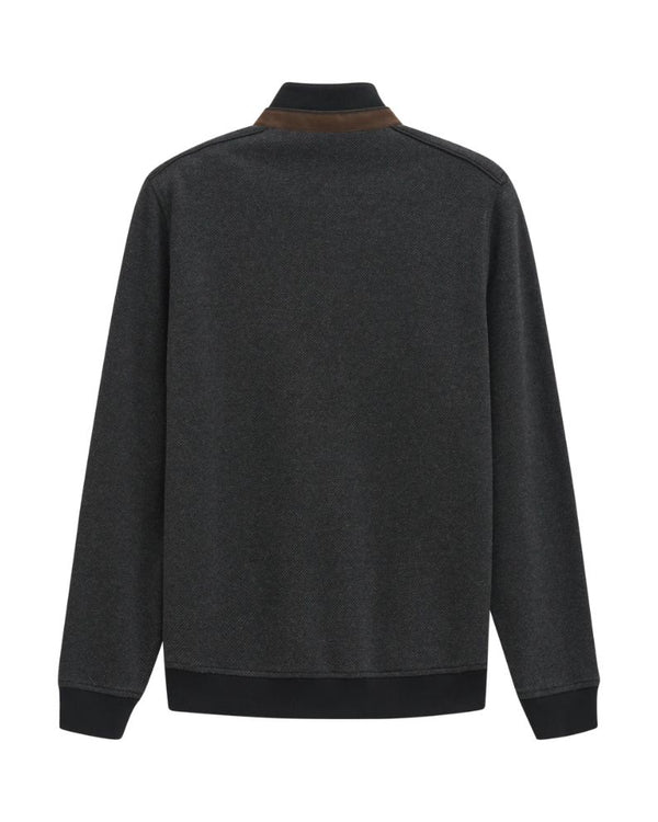 Bugatti Zip Neck Sweatshirt - Black