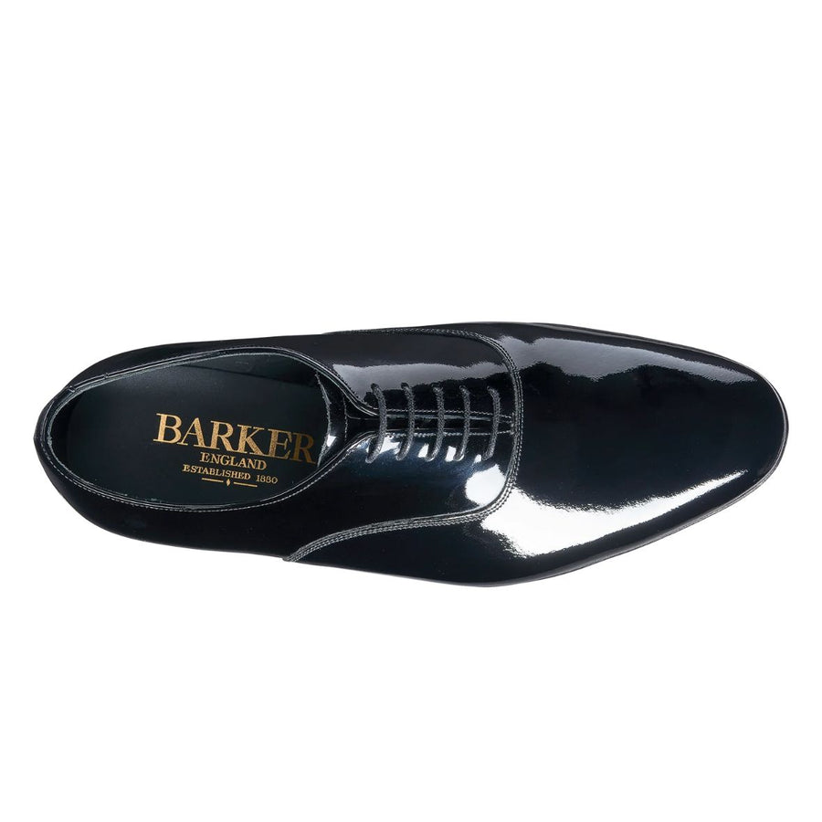 Barker Madeley Patent Oxford Shoe - Black