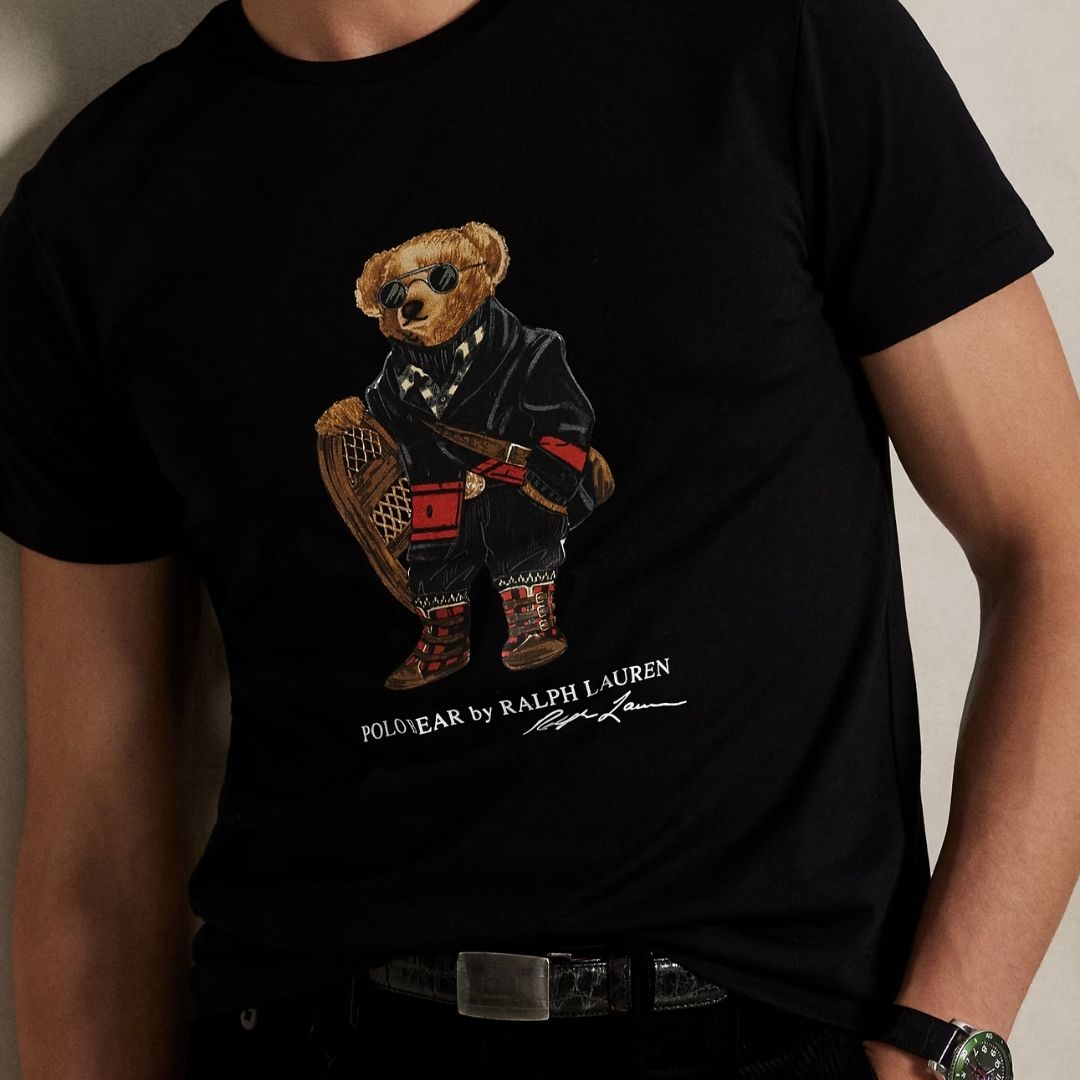 Polo Ralph Lauren Custom Slim Fit Polo Bear Jersey T-Shirt - Black