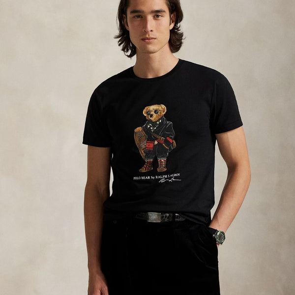 Polo Ralph Lauren Custom Slim Fit Polo Bear Jersey T-Shirt - Black